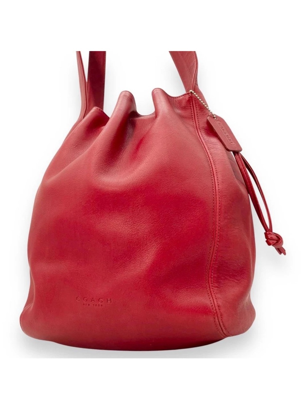 Vintage Coach 4180 Lexington Drawstring Bucket Bag in Red - Picture 3 of 11